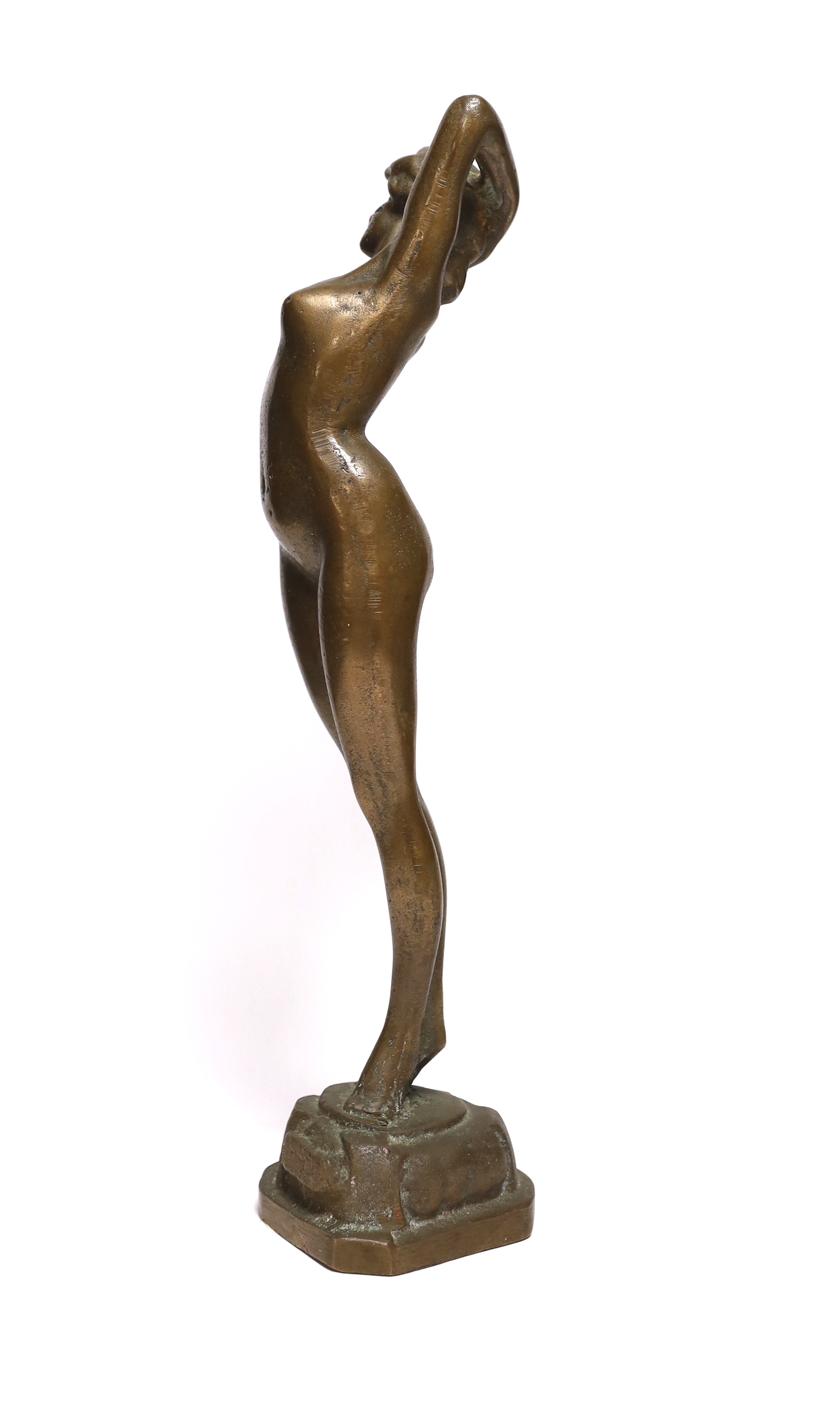 A bronze statue of a female figure, 40cm